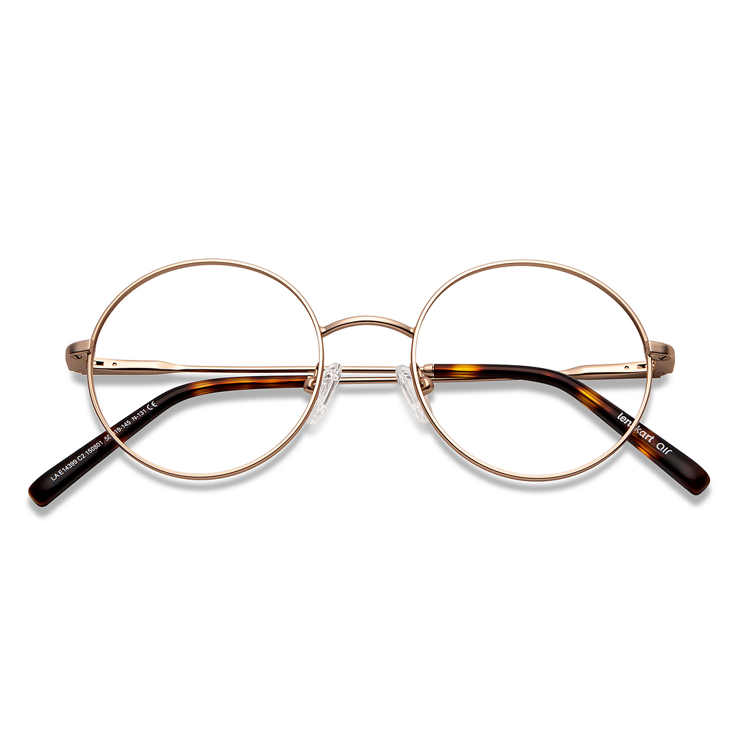 Lenskart Air Online Gold Full Rim Round left side