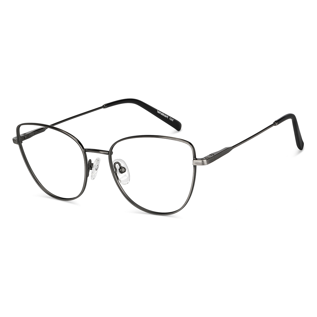 Lenskart Air Online Mid Gunmetal Full Rim Cat Eye right side