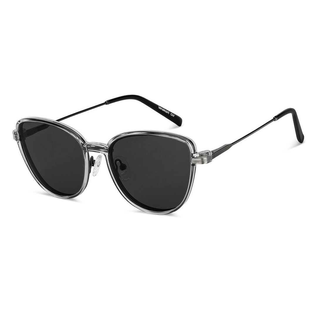 Lenskart Air Online Mid Gunmetal Full Rim Cat Eye left side