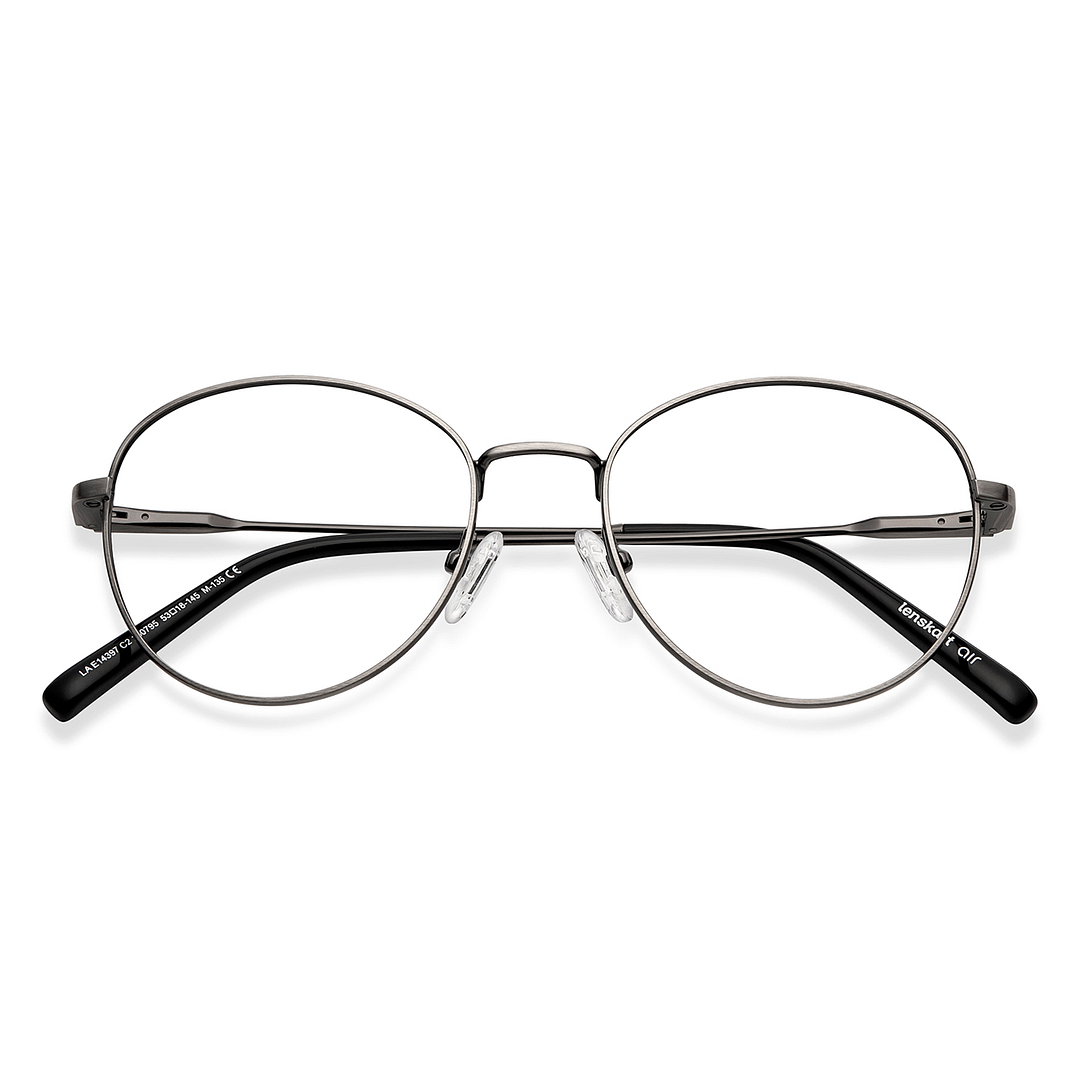 Lenskart Air Online Mid Gunmetal Full Rim Round left side