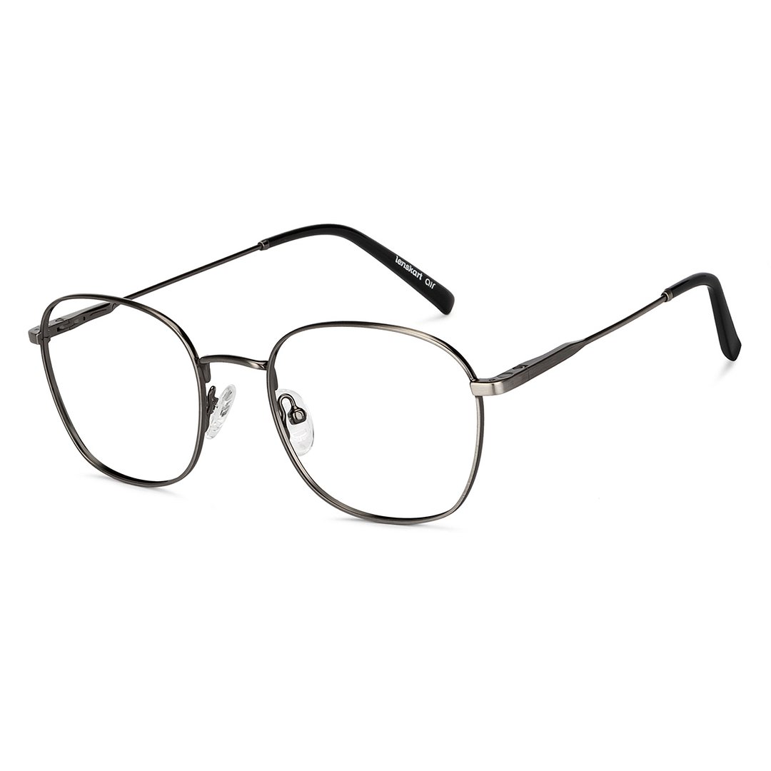Lenskart Air Mid Gunmetal Full Rim Round left side