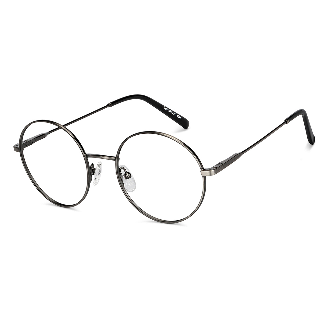 Lenskart Air Online Mid Gunmetal Full Rim Round left side