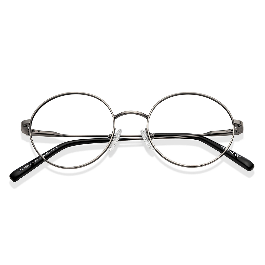 Lenskart Air Online Mid Gunmetal Full Rim Round left side