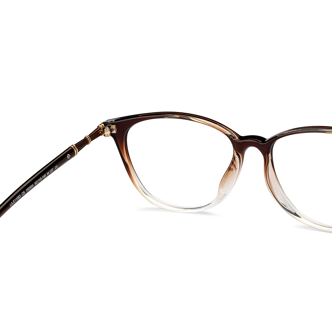 Lenskart Air Online Brown Transparent Full Rim Cat Eye right side
