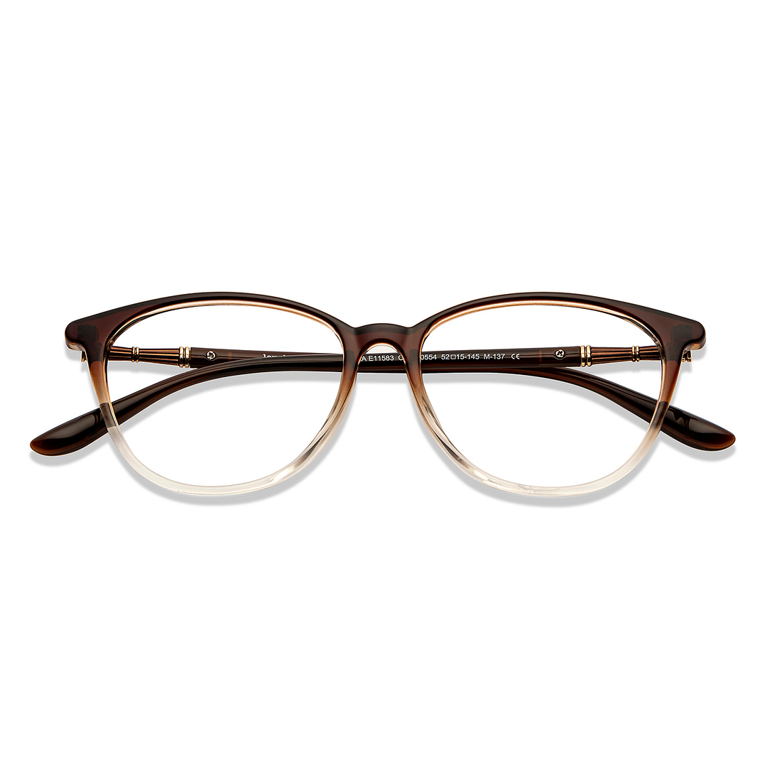 Lenskart Air Online Brown Transparent Full Rim Cat Eye left side