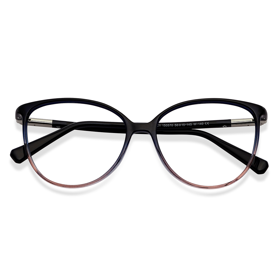 Lenskart Air Online Blue Transparent Full Rim Cat Eye left side