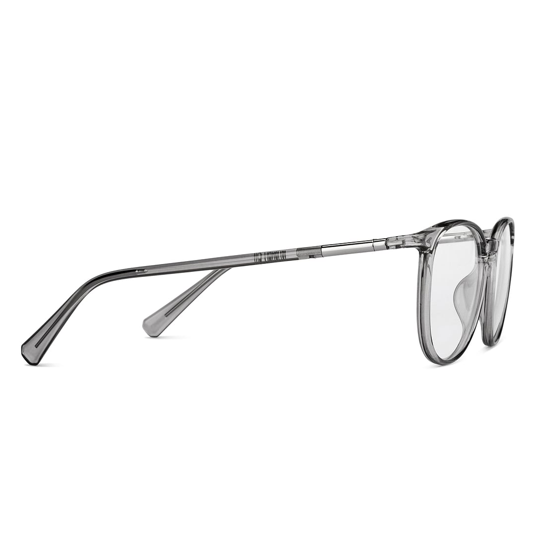 Lenskart Air Gray Transparent Full Rim Round left side