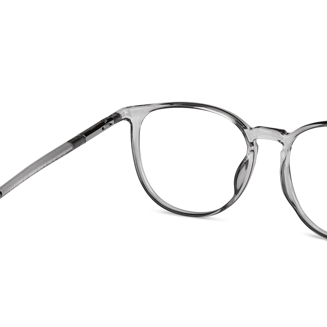 Lenskart Air Gray Transparent Full Rim Round right side