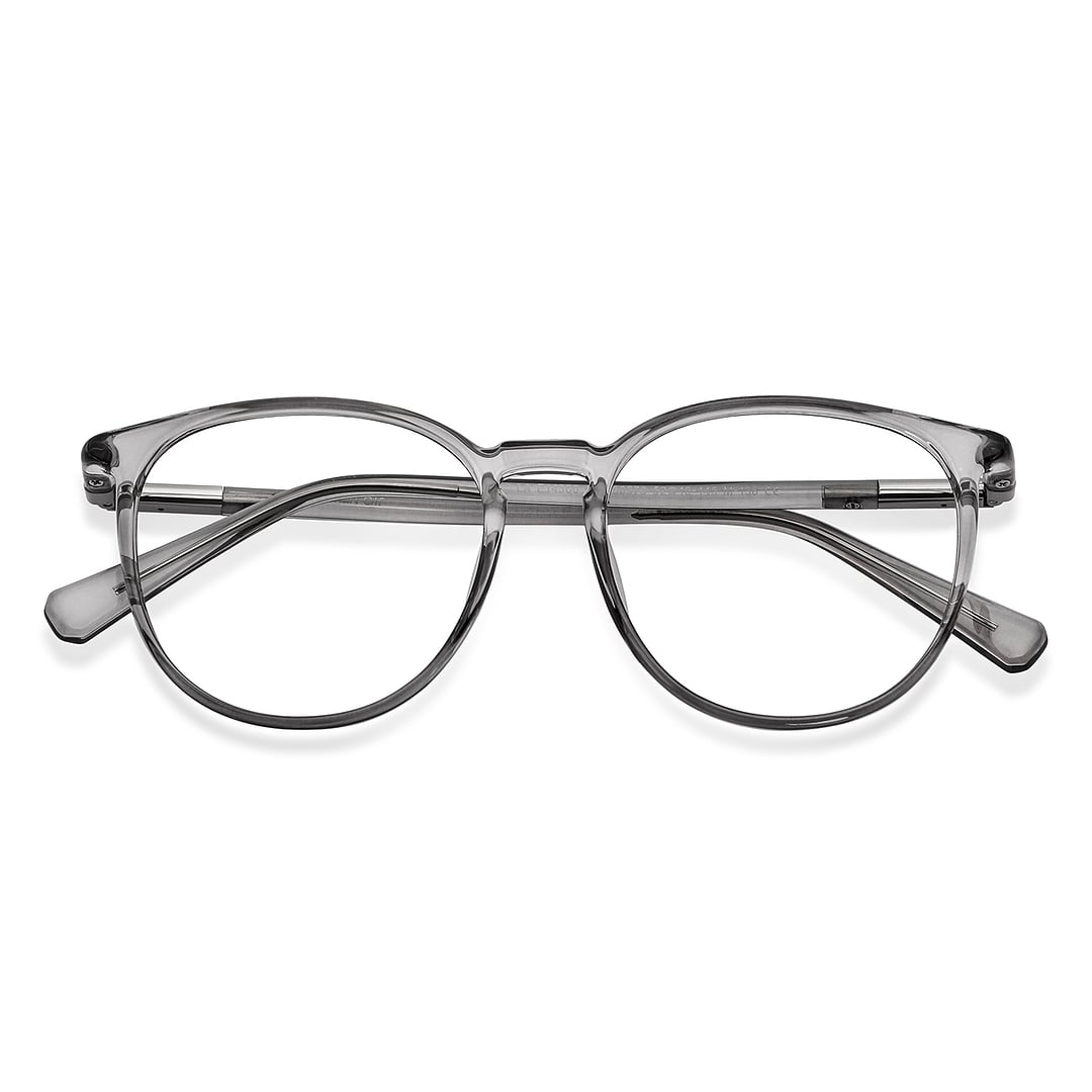 Lenskart Air Gray Transparent Full Rim Round left side