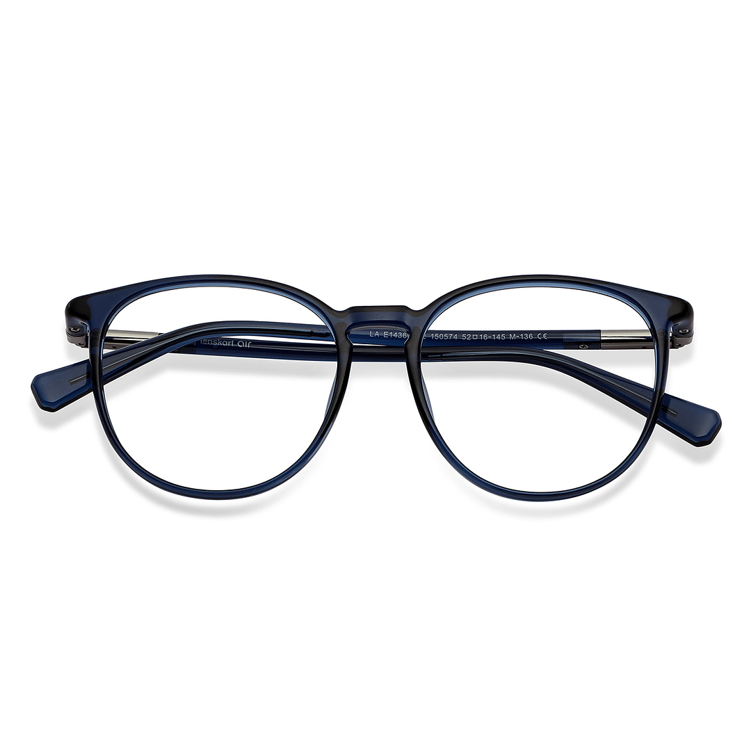 Lenskart Air Sky Blue Full Rim Round left side