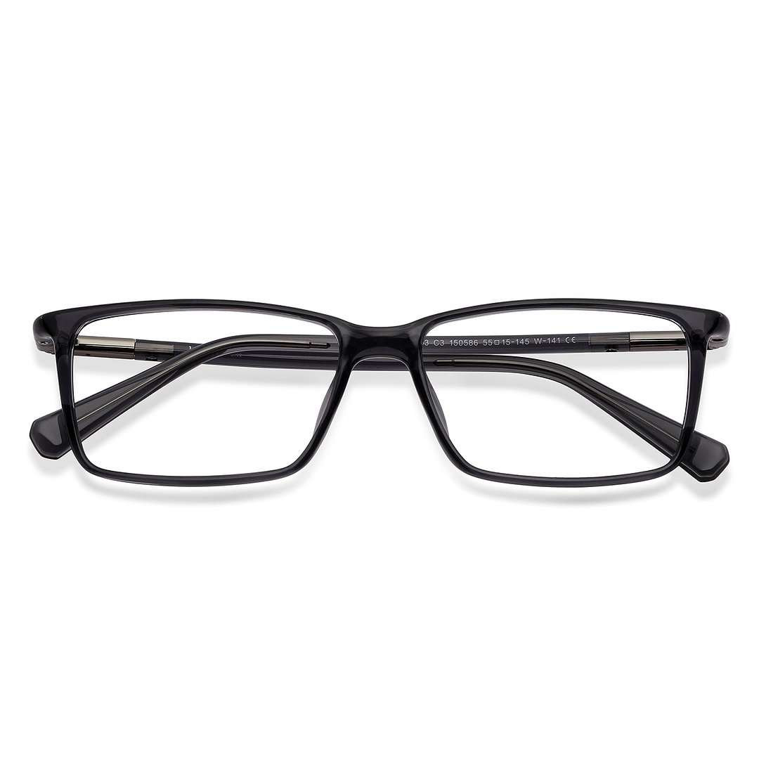 Lenskart Air Gray Transparent Full Rim Rectangle left side