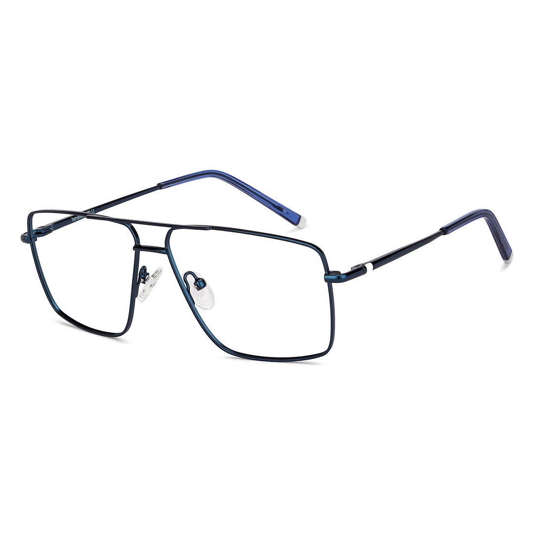 Lenskart BLU Screen Glasses Blue Block Zero Power Screen Glasses: Blue Full Rim Aviator Lenskart BLU LB E14484-C3 right side