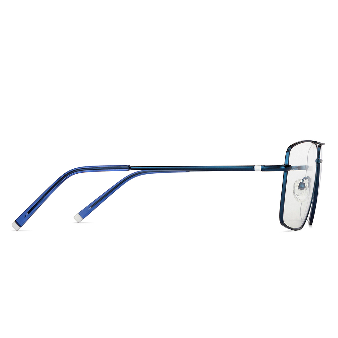 Lenskart BLU Screen Glasses Blue Block Zero Power Screen Glasses: Blue Full Rim Aviator Lenskart BLU LB E14484-C3 left side
