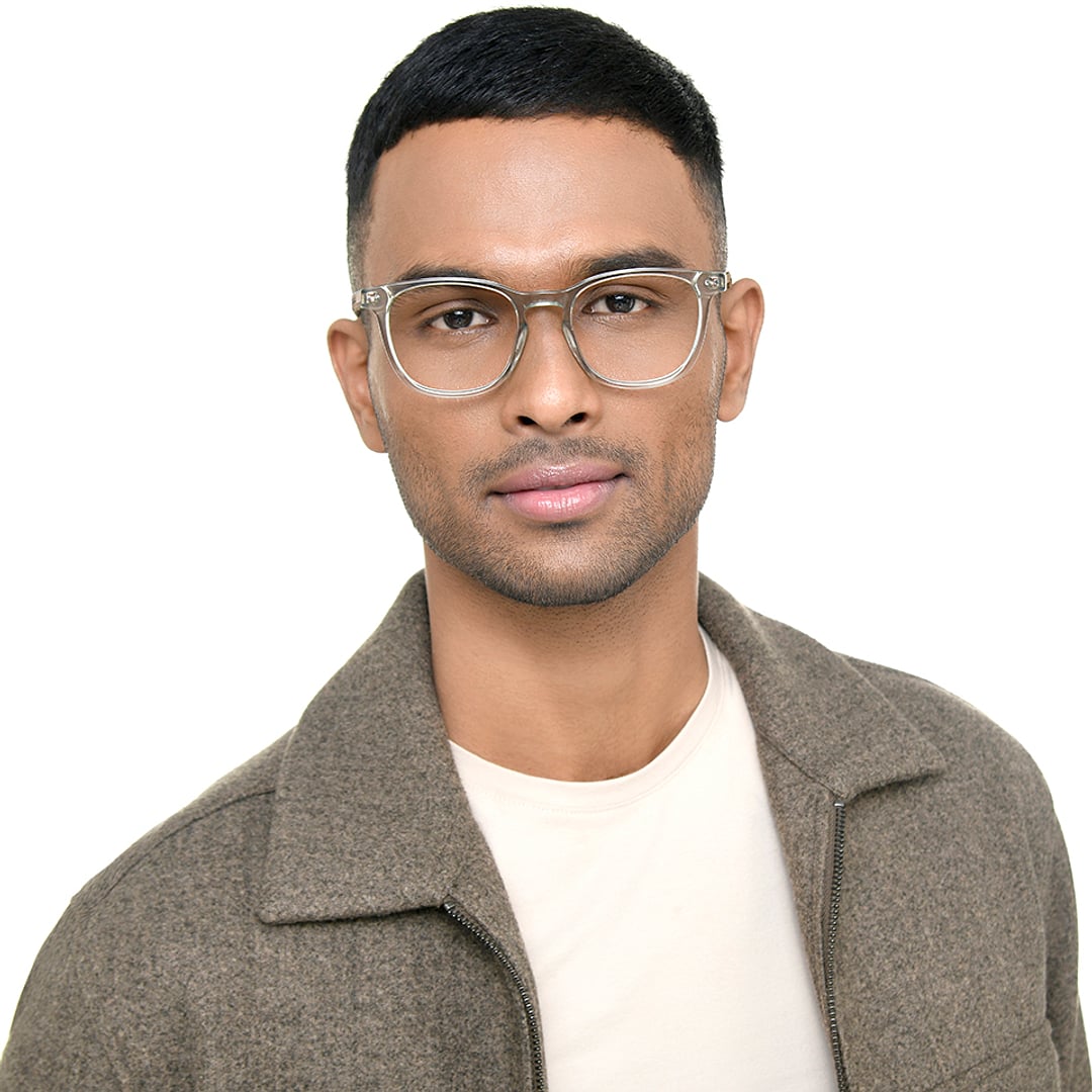 Lenskart Hustlr Ash grey-Ace Full Rim Square left side