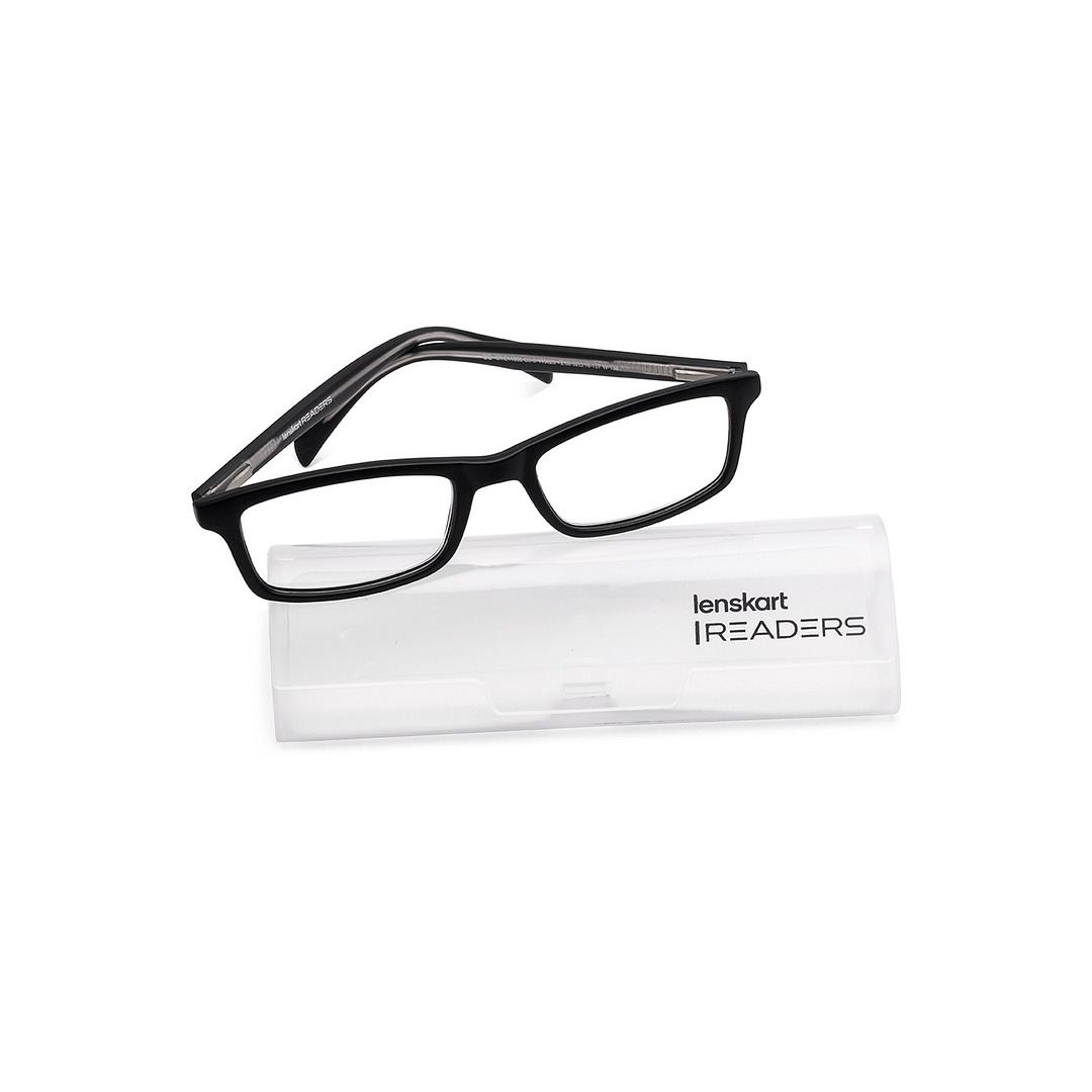 Lenskart READERS Black Black Full Rim Rectangle Lenskart READERS LR E11058 Only for 2 Prefitted Powers left side