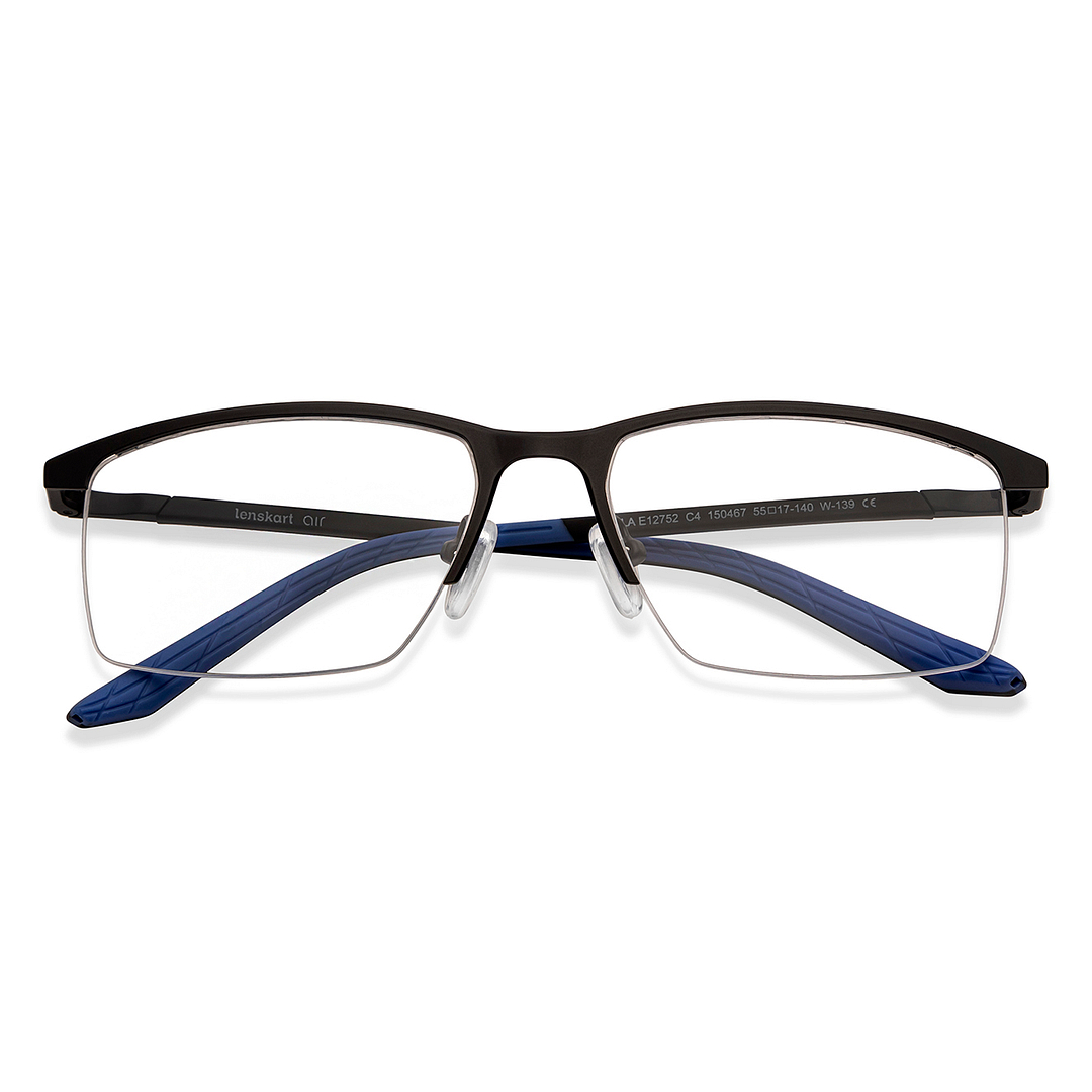 Lenskart Air Online Black Half Rim Rectangle left side