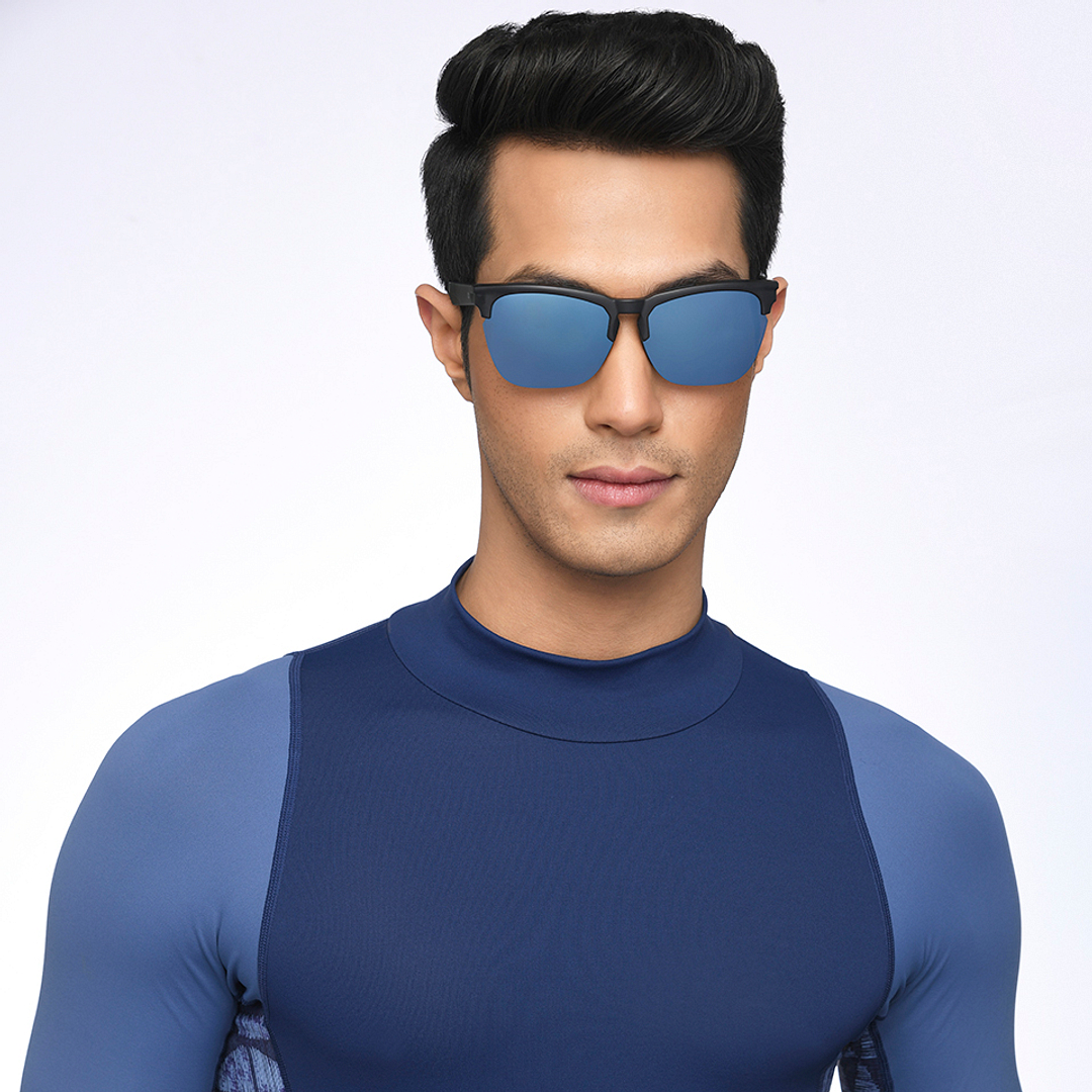 Lenskart Boost Online Black Half Rim Square left side