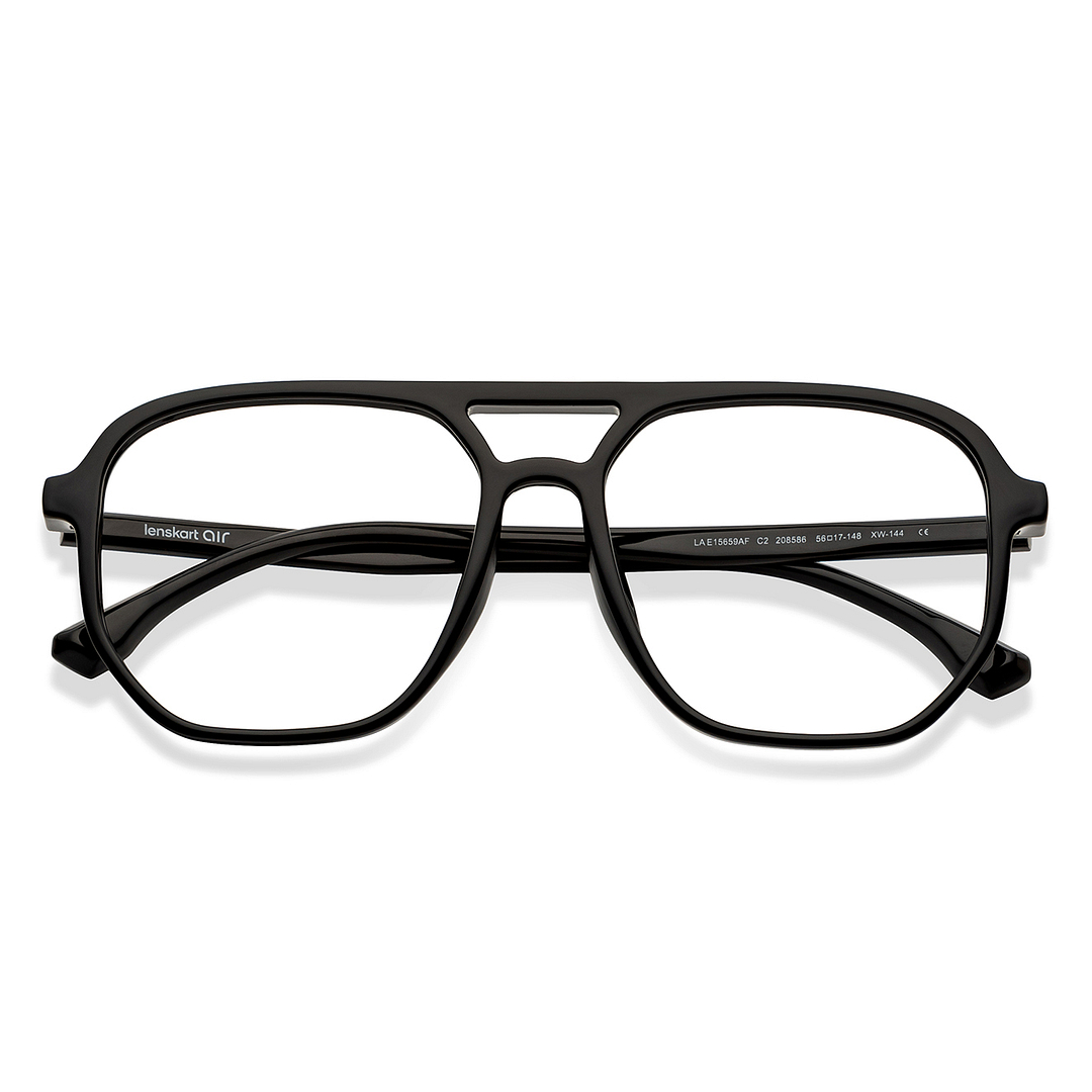 Lenskart Air Black Full Rim Aviator left side