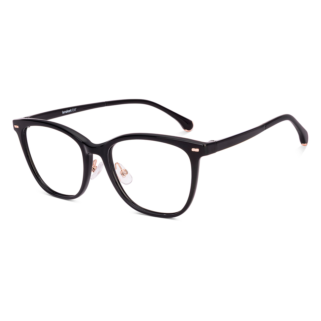 Lenskart Air Black Full Rim Cat Eye left side