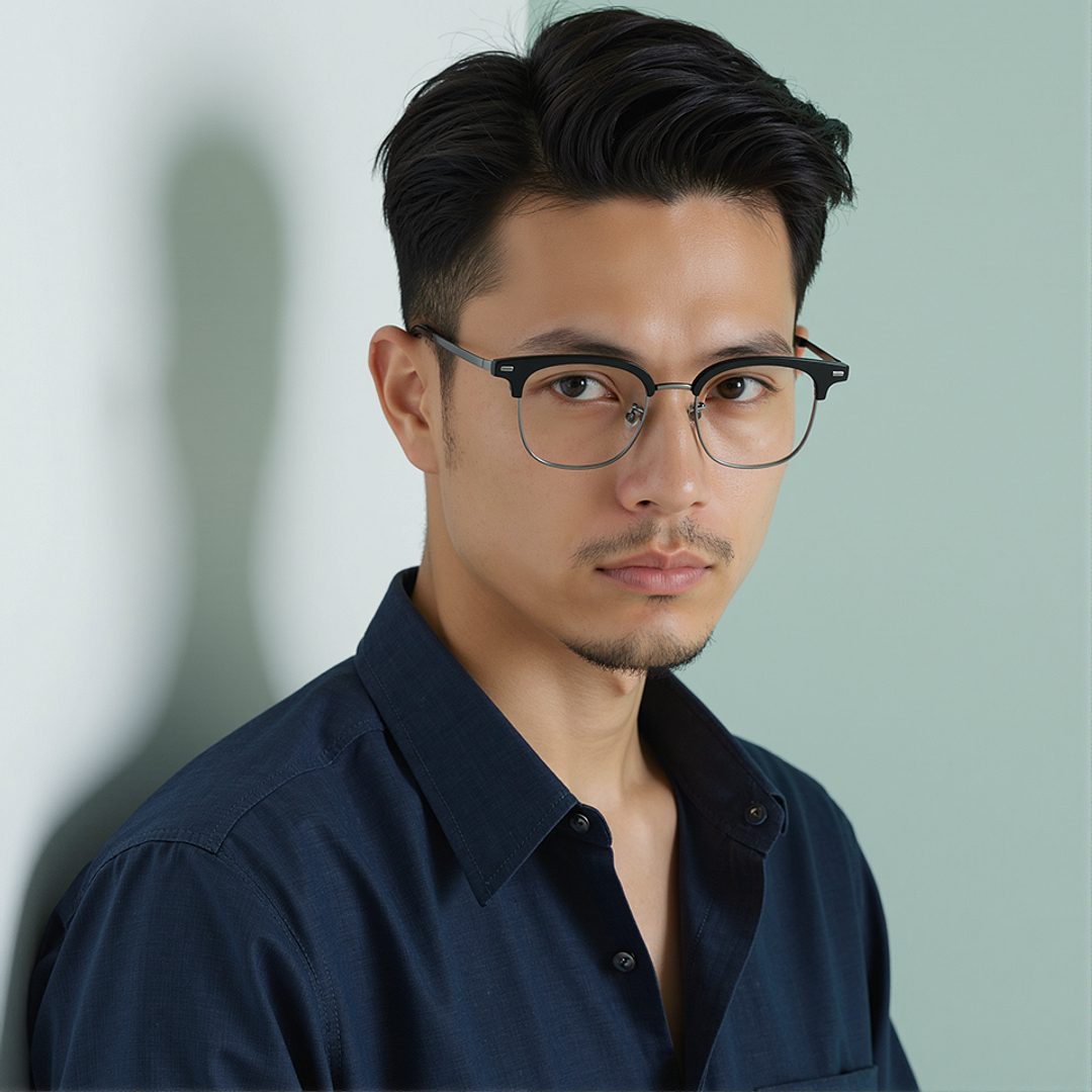 Lenskart Black Full Rim Clubmaster left side