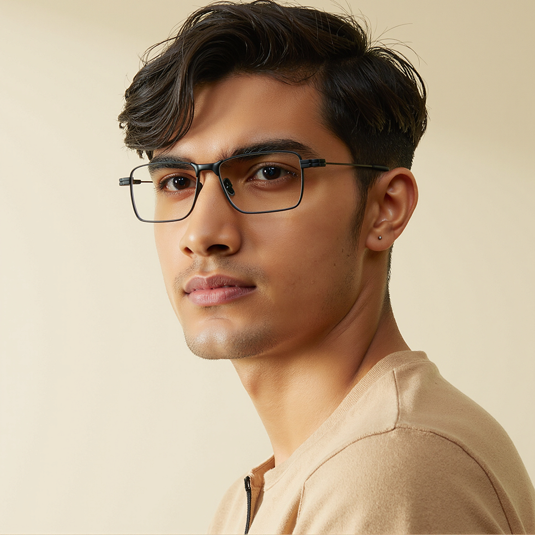 Lenskart STUDIO Black Full Rim Rectangle left side