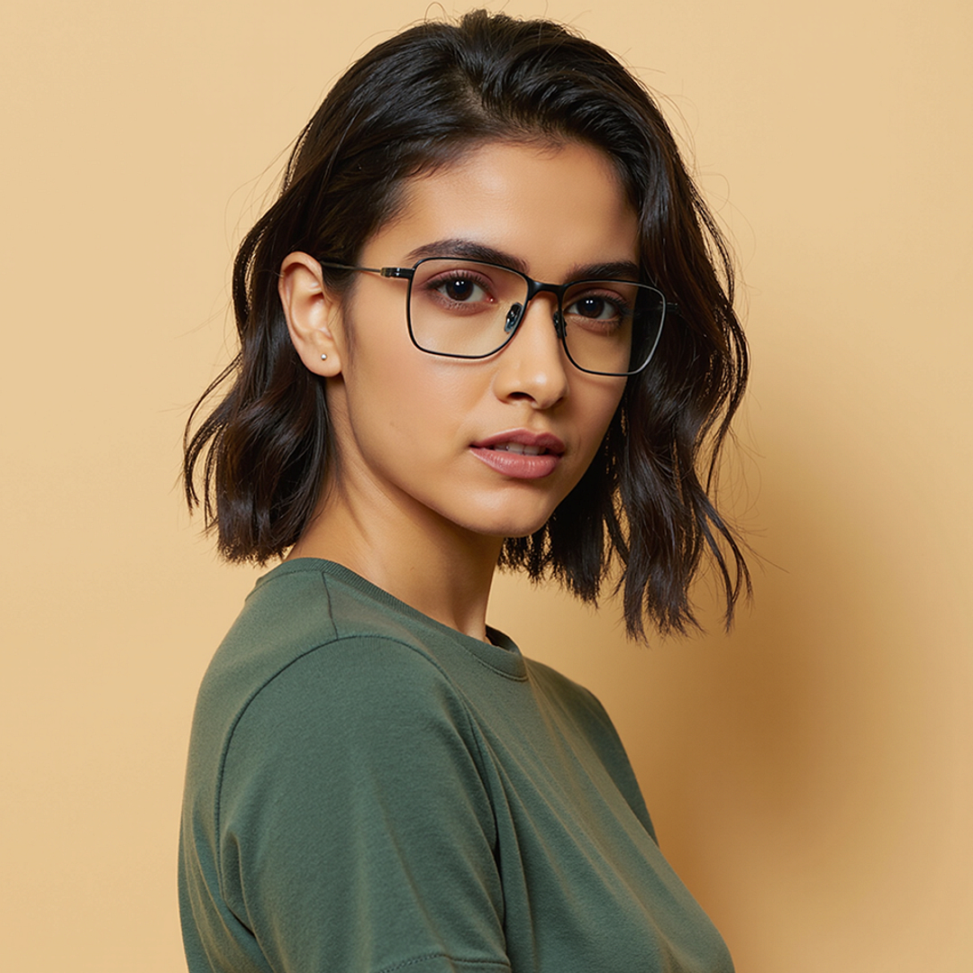 Lenskart STUDIO Black Full Rim Rectangle left side