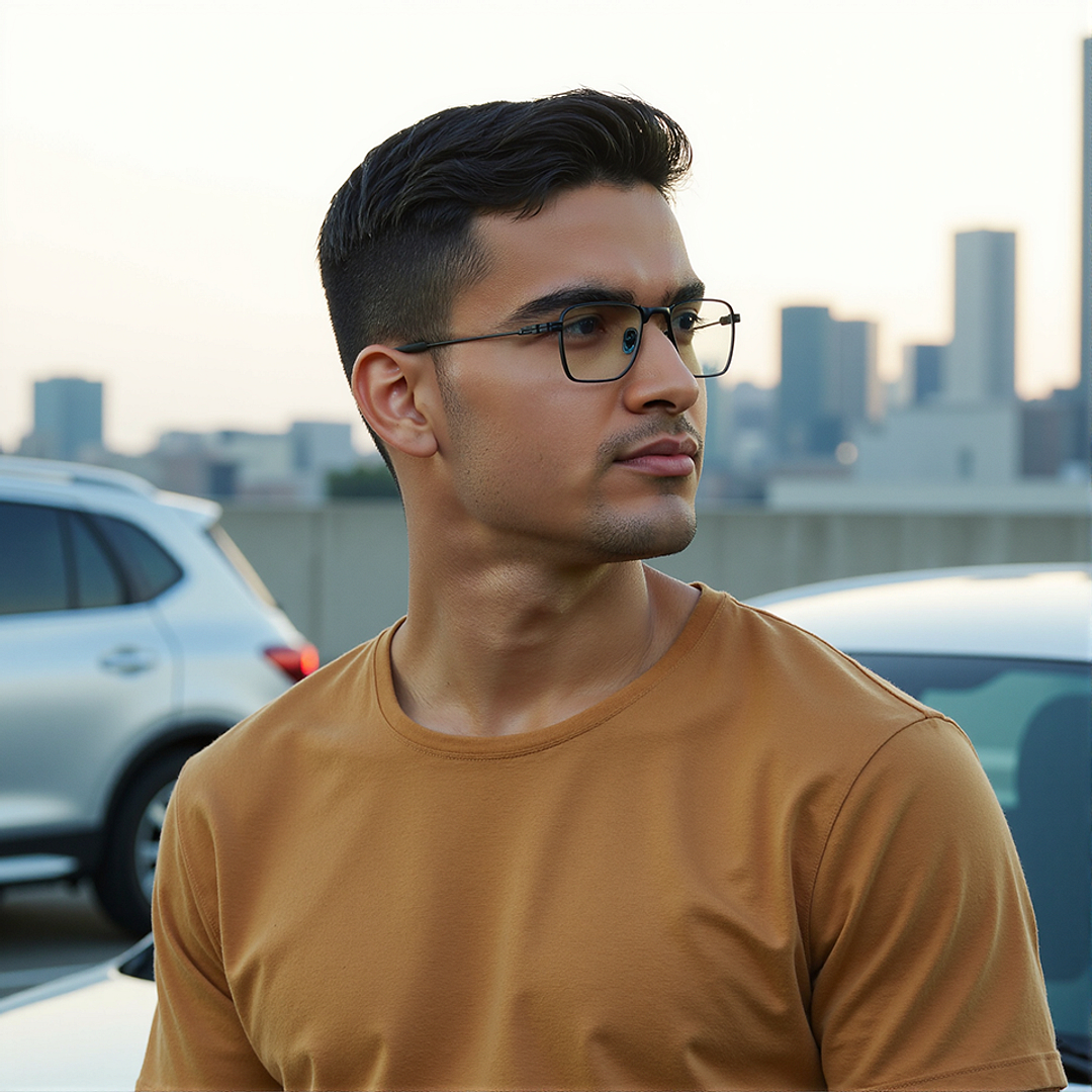 Lenskart STUDIO Black Full Rim Rectangle left side