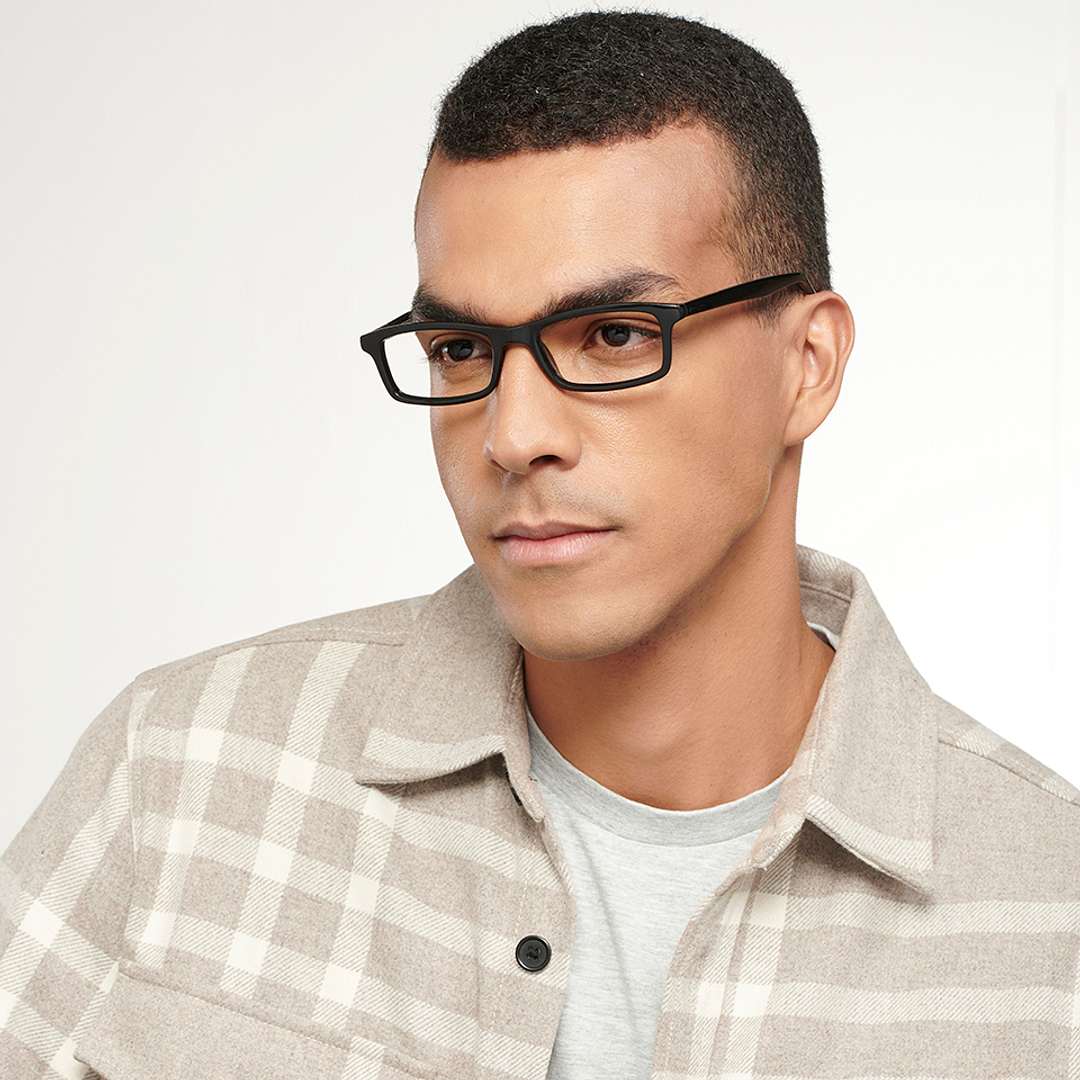 Lenskart READERS Black Black Full Rim Rectangle Lenskart READERS LR E11058 Only for 1 25 Prefitted Powers left side