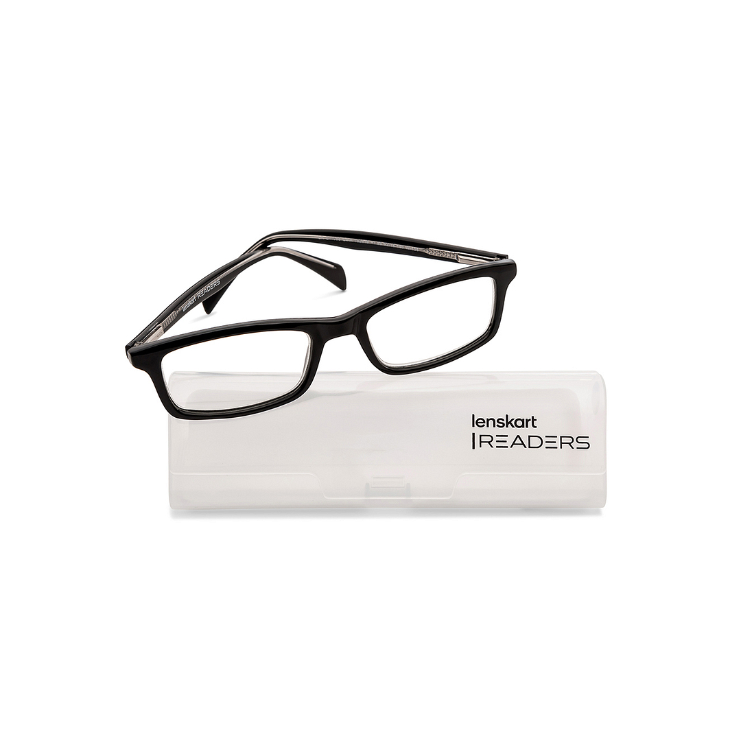 Lenskart READERS Black Black Full Rim Rectangle Lenskart READERS LR E11058 Only for 1 25 Prefitted Powers left side