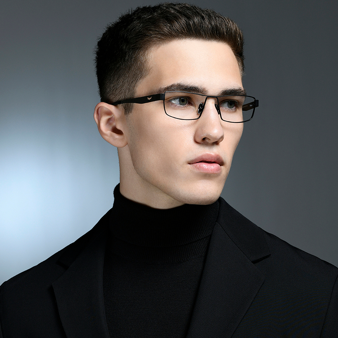 Lenskart Studio Online Black Full Rim Rectangle left side