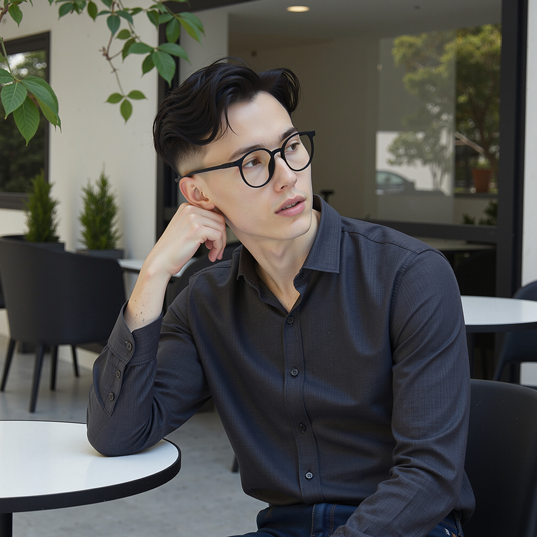 Lenskart Air Online Black Full Rim Round left side