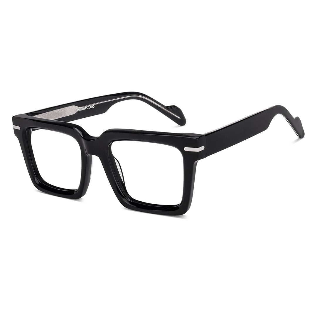 Lenskart STUDIO Black Full Rim Rectangle left side