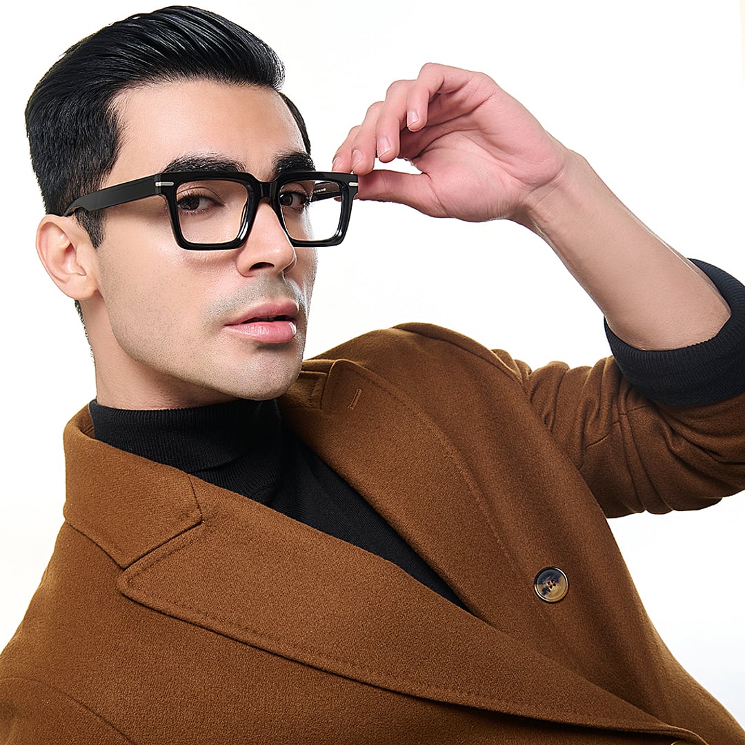 Lenskart STUDIO Black Full Rim Rectangle left side