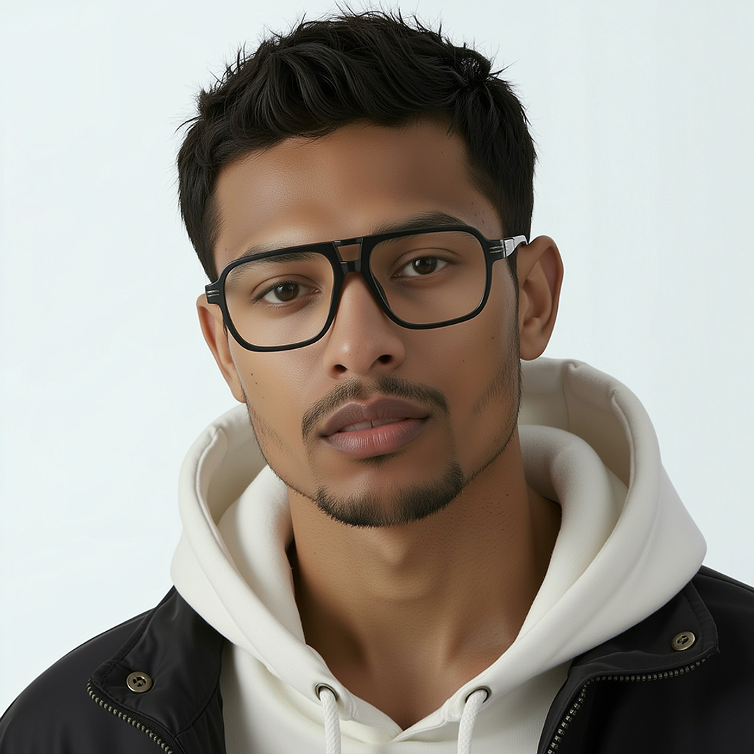 Lenskart STUDIO Black Full Rim Square left side