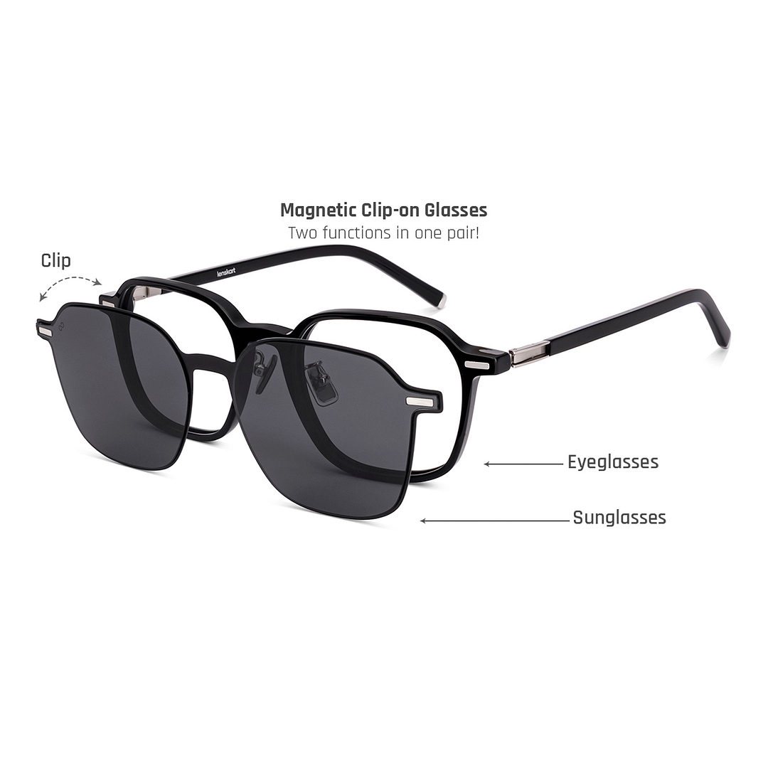 Lenskart Black Full Rim Geometric left side