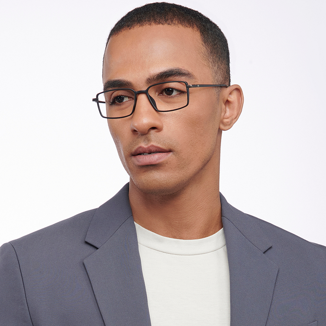 Lenskart Air Dark Gunmetal Full Rim Rectangle left side