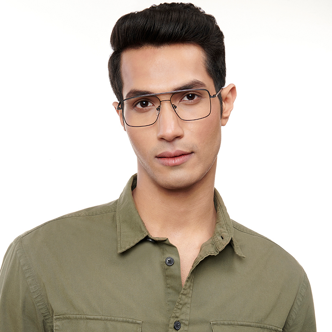 Lenskart Studio Online Dark Gunmetal Full Rim Square right side