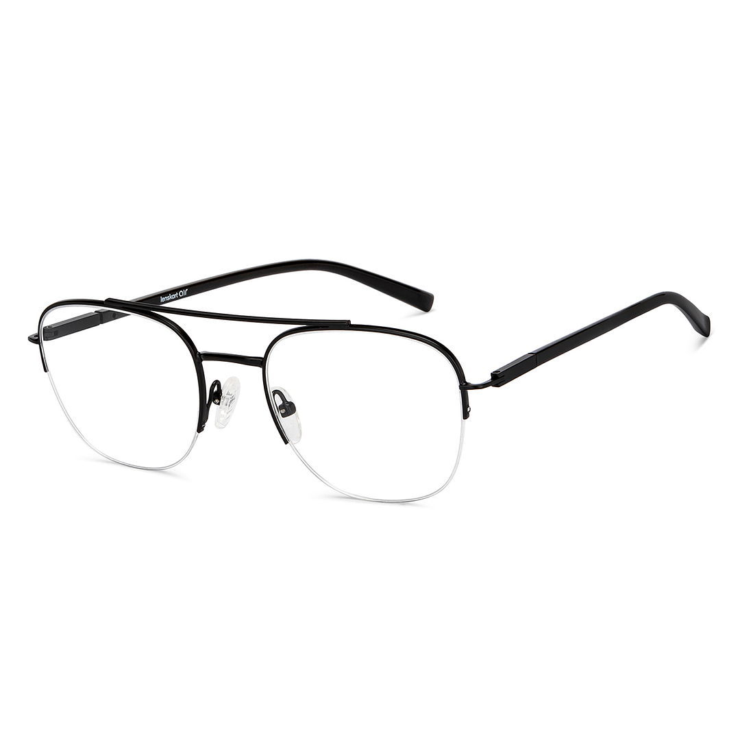 Lenskart Air Online Black Half Rim Aviator right side