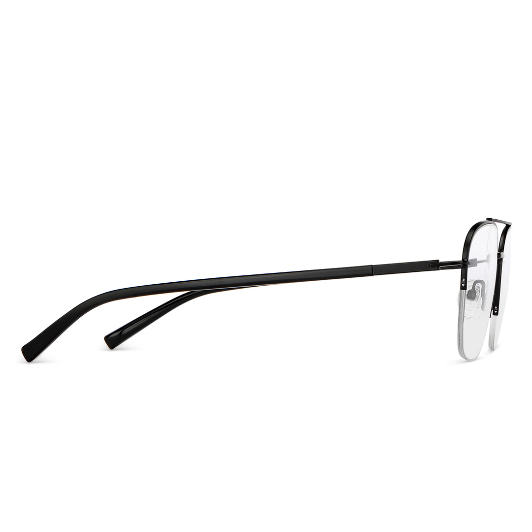 Lenskart Air Online Black Half Rim Aviator left side