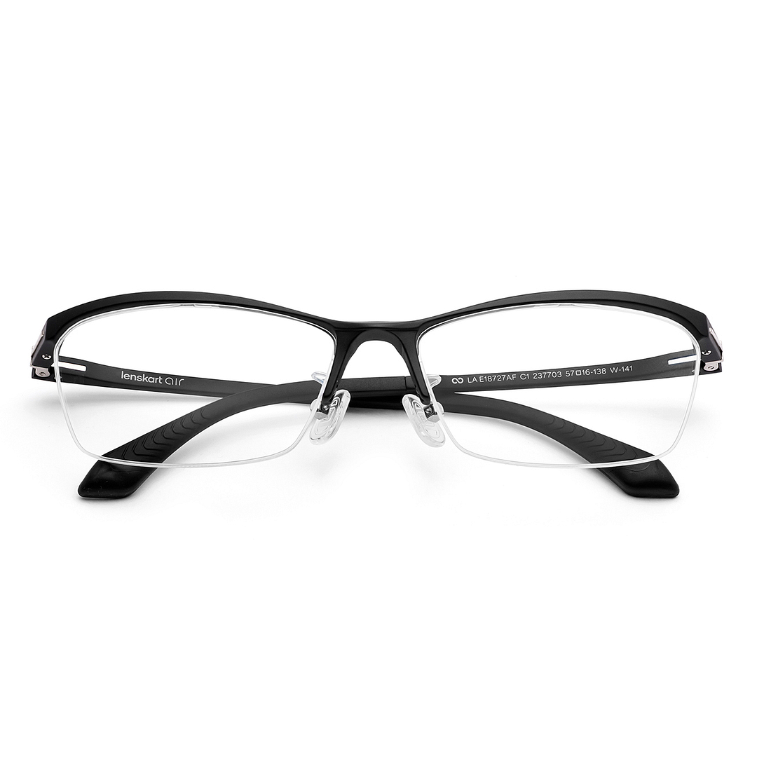 Lenskart Air Black Half Rim Rectangle left side