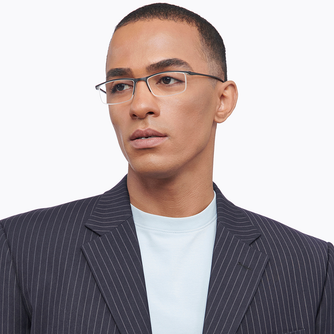 Lenskart READERS Black Black Half Rim Rectangle Lenskart READERS LR E13699 Only for 1 25 Prefitted Powers left side