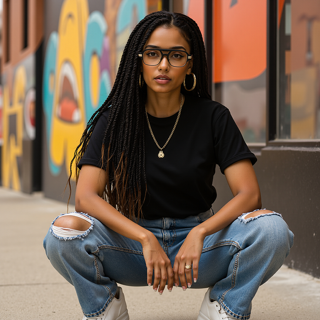 Lenskart STUDIO Black Gunmetal Full Rim Geometric left side