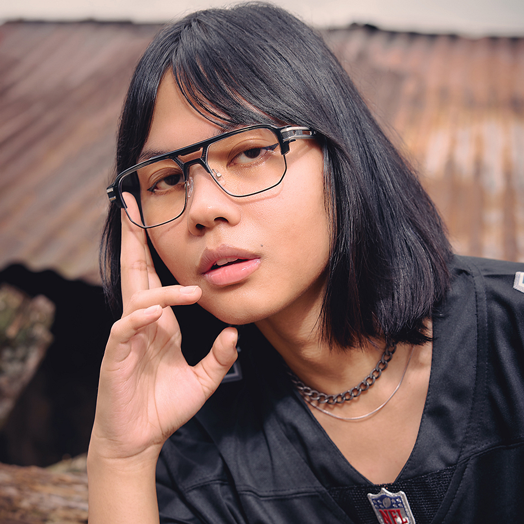 Lenskart STUDIO Black Gunmetal Full Rim Geometric left side