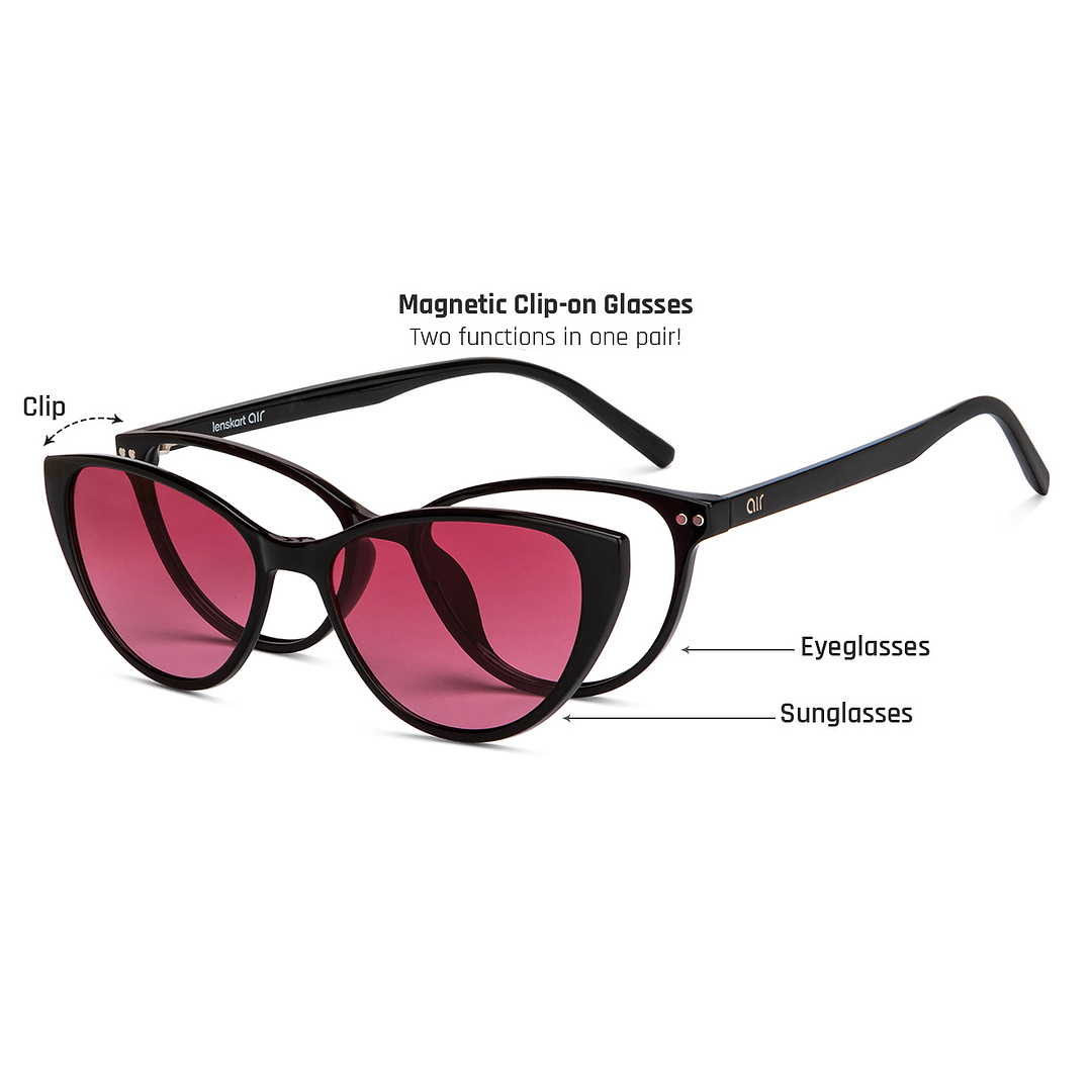 Lenskart Air Online Black Full Rim Cat Eye left side