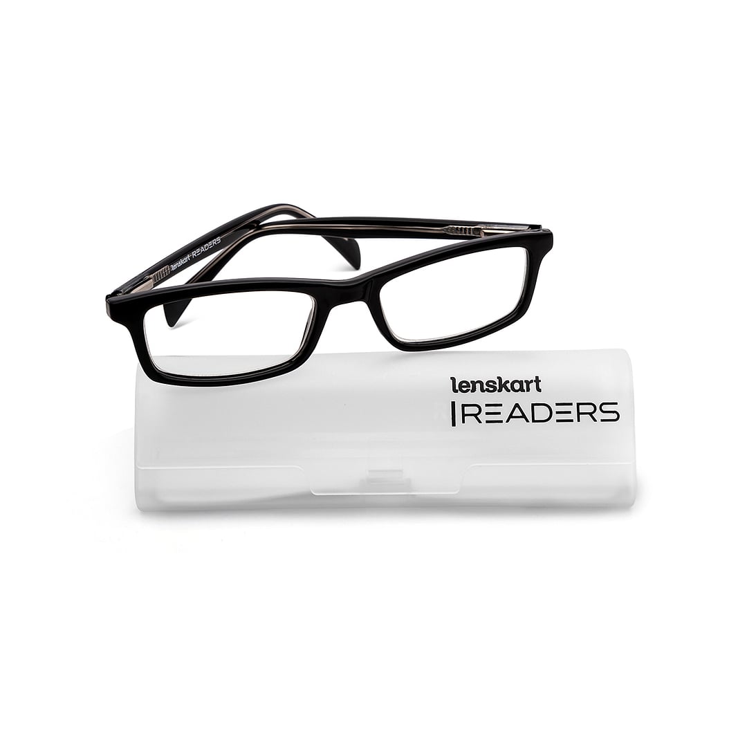 Lenskart READERS Black Black Full Rim Rectangle Lenskart READERS LR E11058 Only for 1 Prefitted Powers left side