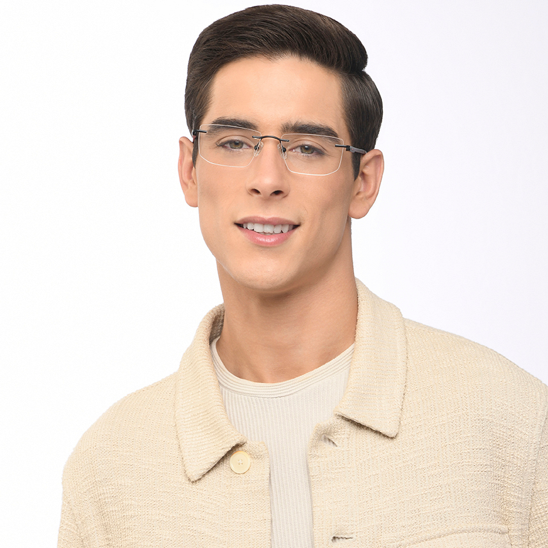 Lenskart Air Online Black Rimless Rectangle right side