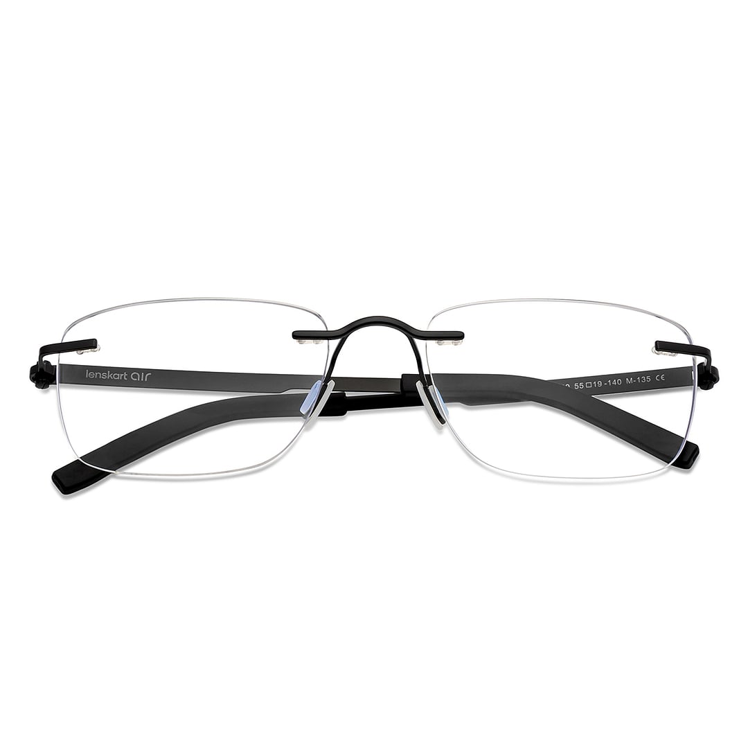 Lenskart Air Online Black Rimless Rectangle left side
