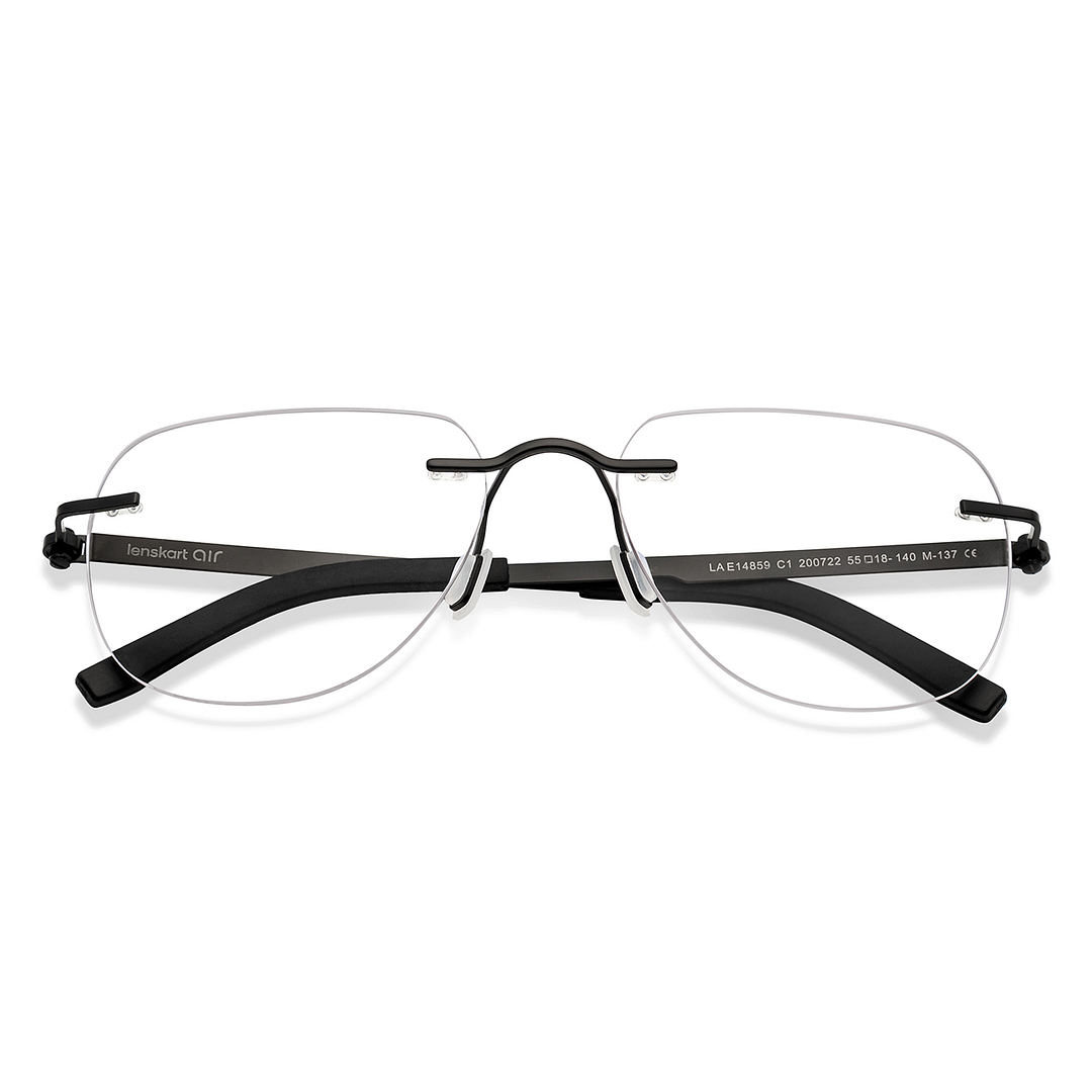 Lenskart Air Online Black Rimless Square left side