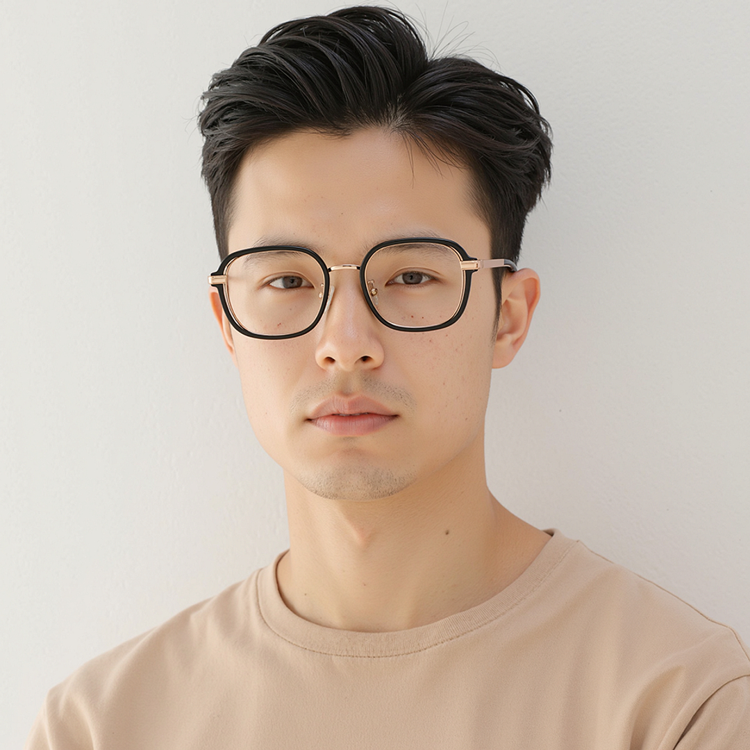 Lenskart Black Full Rim Geometric left side