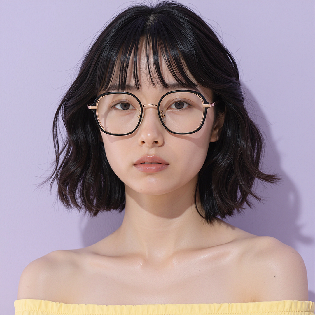 Lenskart Black Full Rim Geometric left side